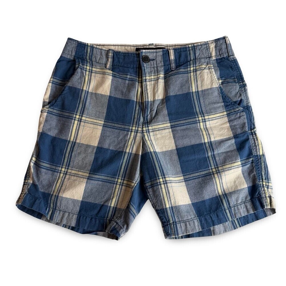 American Eagle Outfitters Blue & White Plaid Cotton Shorts Classic Preppy Summer